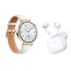 SMARTWATCH HUAWEI GT 5 LEATHER STRAP 41MM (55020DJTFREE) WHITE & FREEBUDSSE 2 CERAMIC WHITE